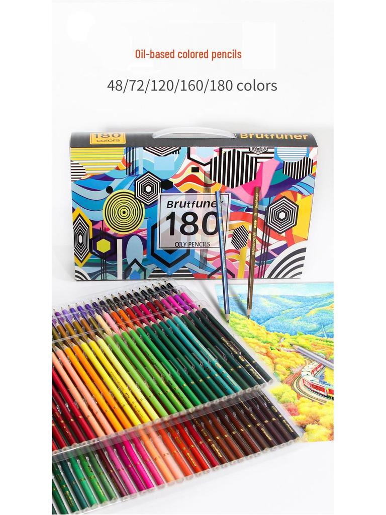 Brutfuner Colored Pencils: 180, 160, and 120 Colors - Oil-Based for Doodling and Coloring