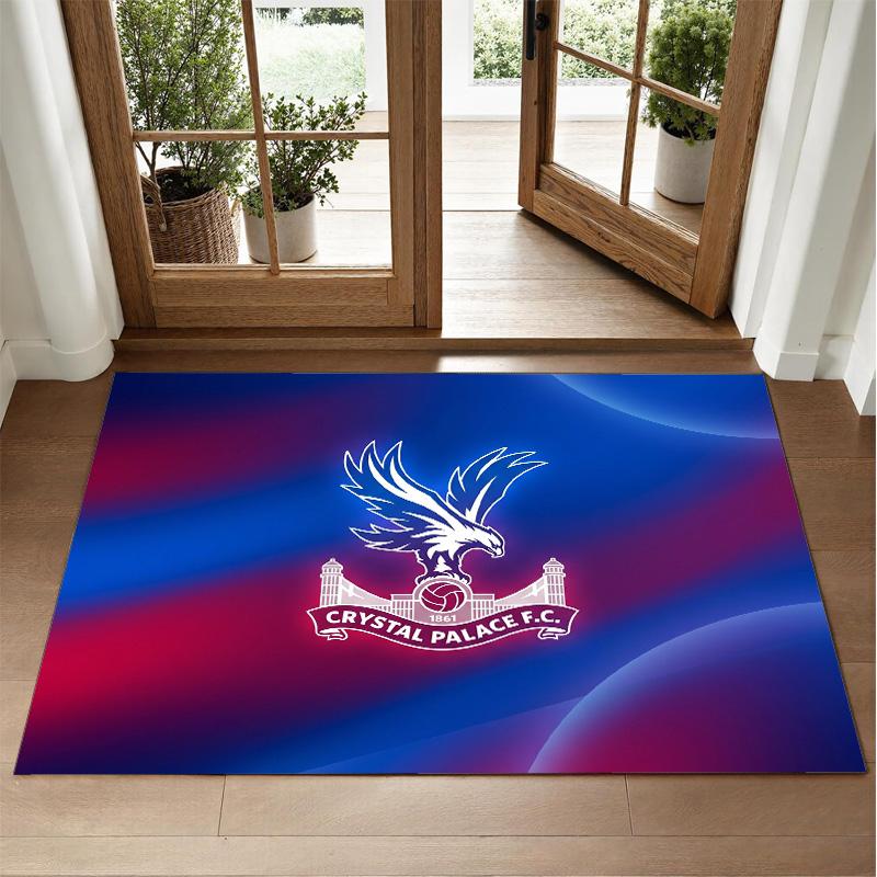 Crystal Palace Football Design Crystal Velvet Rug Soft Decorative Mat for Bedroom Entrance