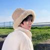 Ethnic Style Plush Bucket Hats Winter Autumn Ear Protection Hat Trendy Men's Bucket Hats  Unisex