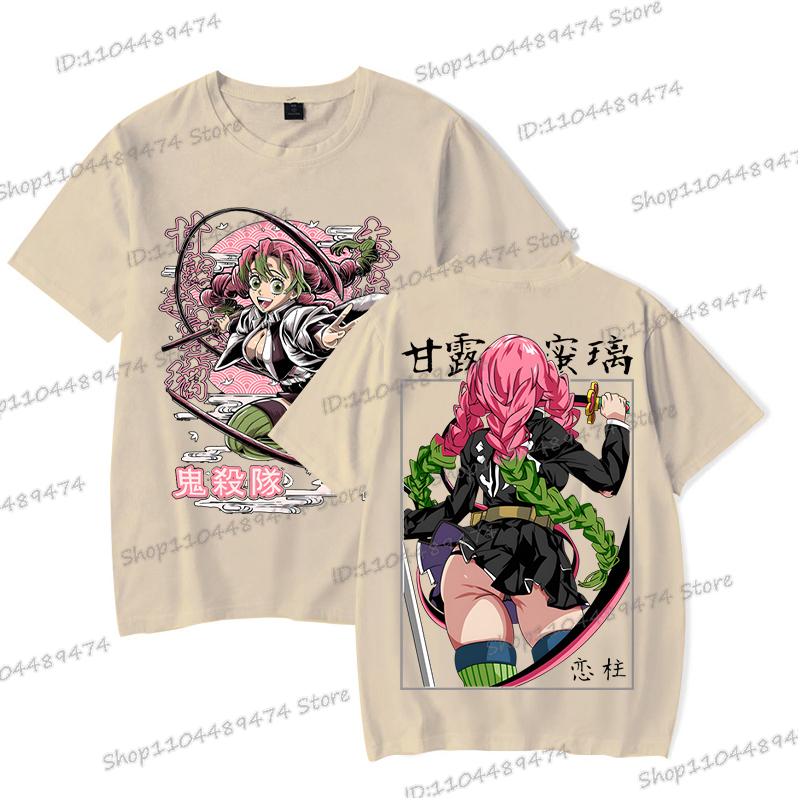 Kimetsu No Yaiba Cartoon T-shirt Aesthetics Vintage Kanroji Mitsuri Fashion Y2K Tops Short Sleeve Japanese Styles Men Women Tee