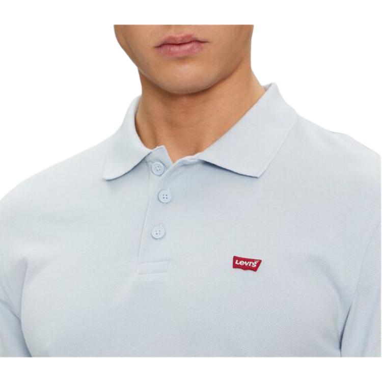 Levis Solid Color Simple Comfortable Short Sleeve Polo Shirt Men Tops Blue 35883-0162