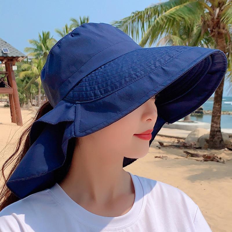 Outdoor Sun Hat For Women Summer Wide Brim Uv Sunshade Cap With Neck Protection