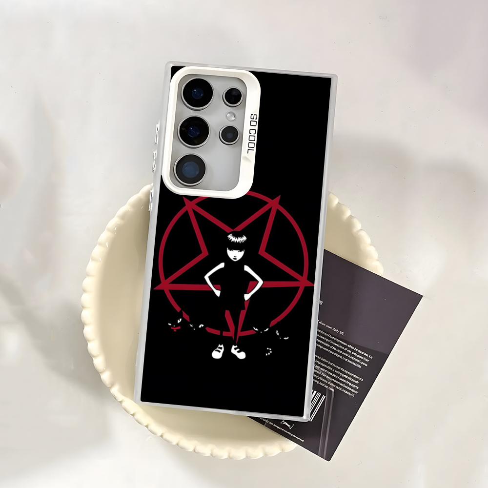 Comic Book E-Emily The S-Strange Phone Case For Samsung S25 S24 S23 FE S22 S21 S20 Plus Note20 Ultra Silver White Bumper Case