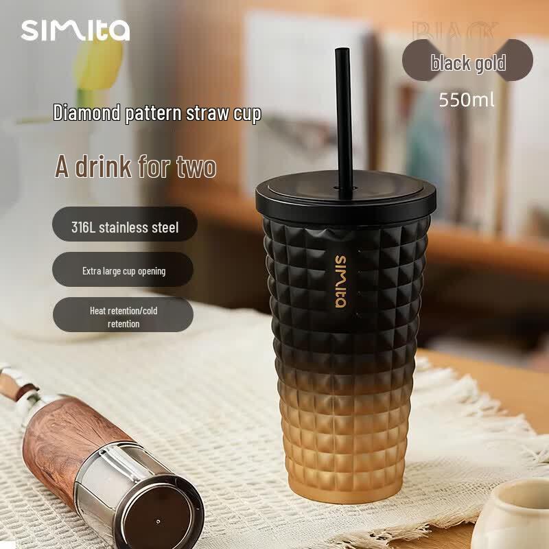 Simita 316L Stainless Steel Thermal Mug with Straw