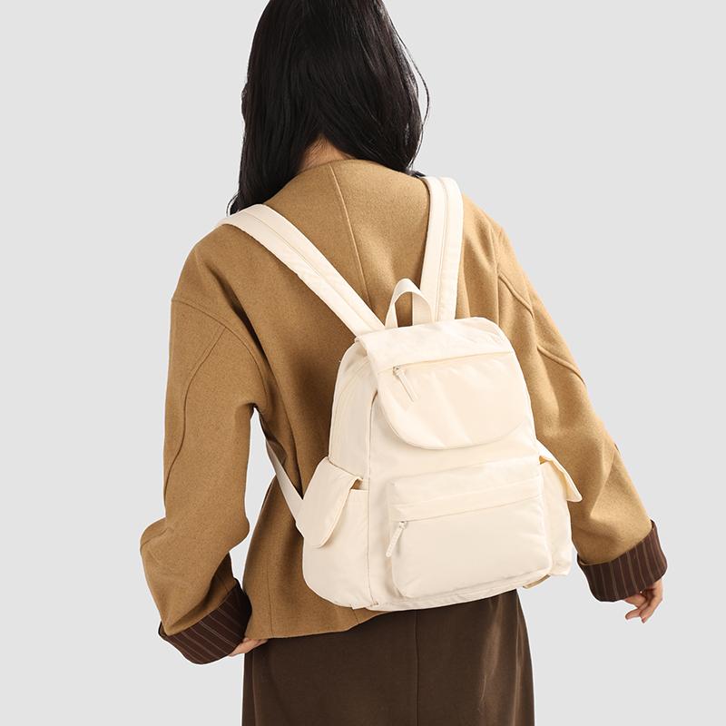 Sac à dos de couleur unie Léger Grande capacité pour unisexe