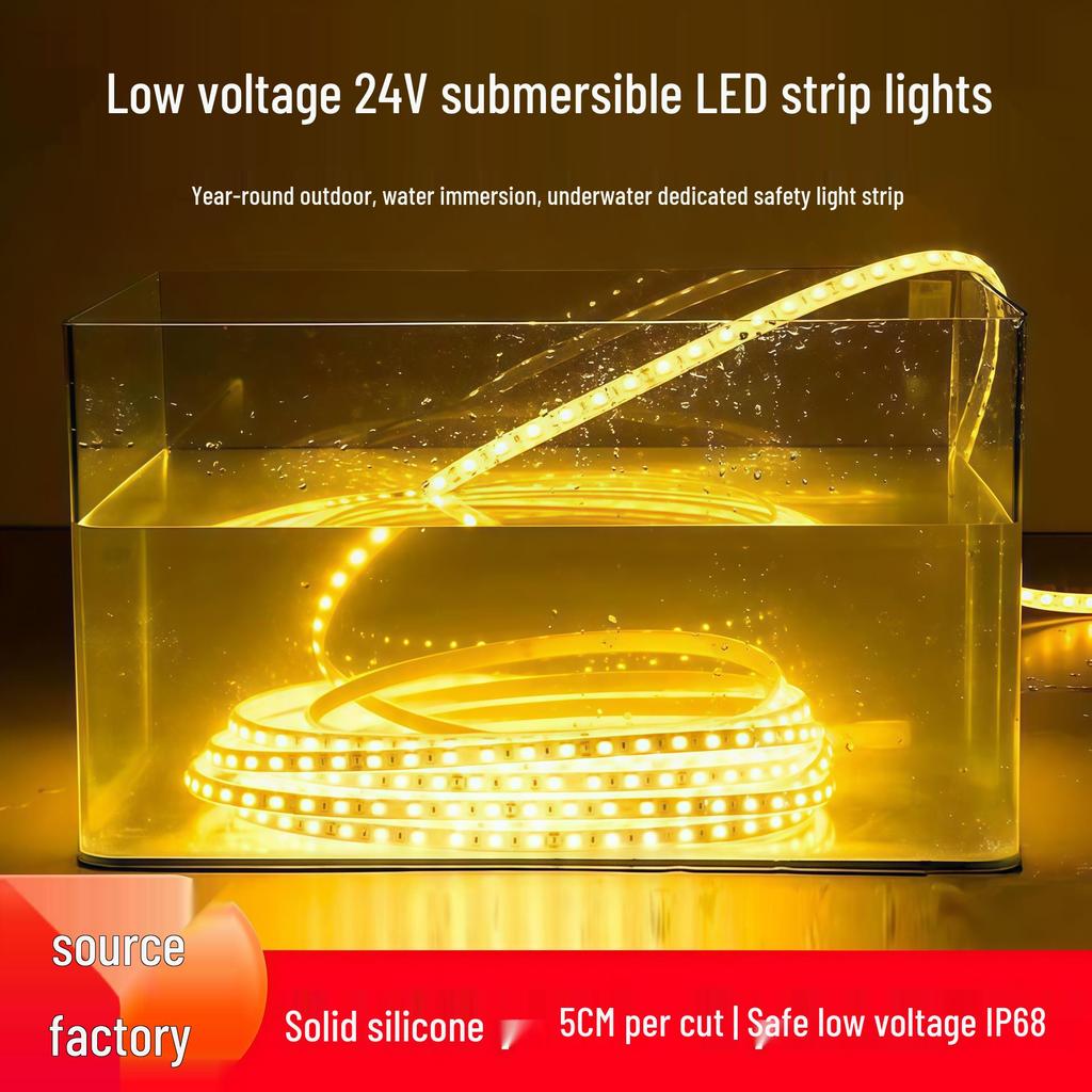 24V IP68 Waterproof Outdoor LED Silicone Strip Light for Underwater and Landscape Lighting