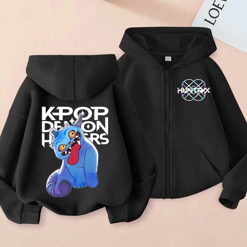 

Нове дитяче худі KPop Мисливці на демонів Каваї Мультяшне з принтом Худі на блискавці Пальто Куртка для хлопчиків Осіння куртка Зимовий одяг для дівчинки 160