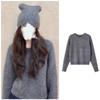 Women's Gray Glitter Knit Sweater - Autumn/Winter Cozy Layer