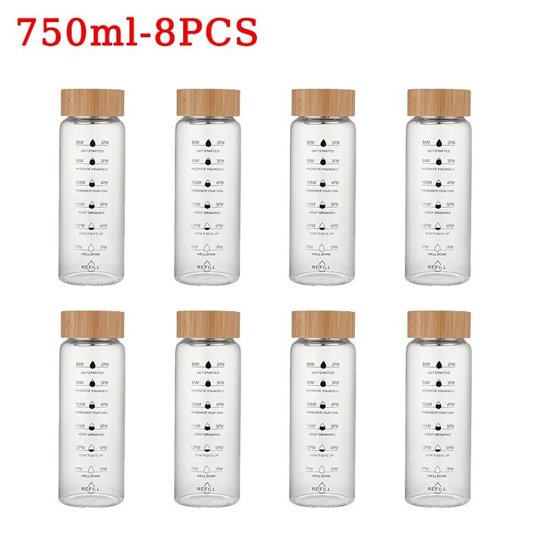 700/1000ml Large-capacity Glass Cup High Borosilicate Bamboo Lid Time Scale Portable Water Cup Tea Cup Accompanied By Gift Cups