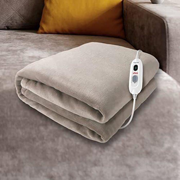 Ufesa Softy Couverture chauffante électrique 160x100cm, 120W, 3 niveaux de température, Arrêt automatique, Lavable.