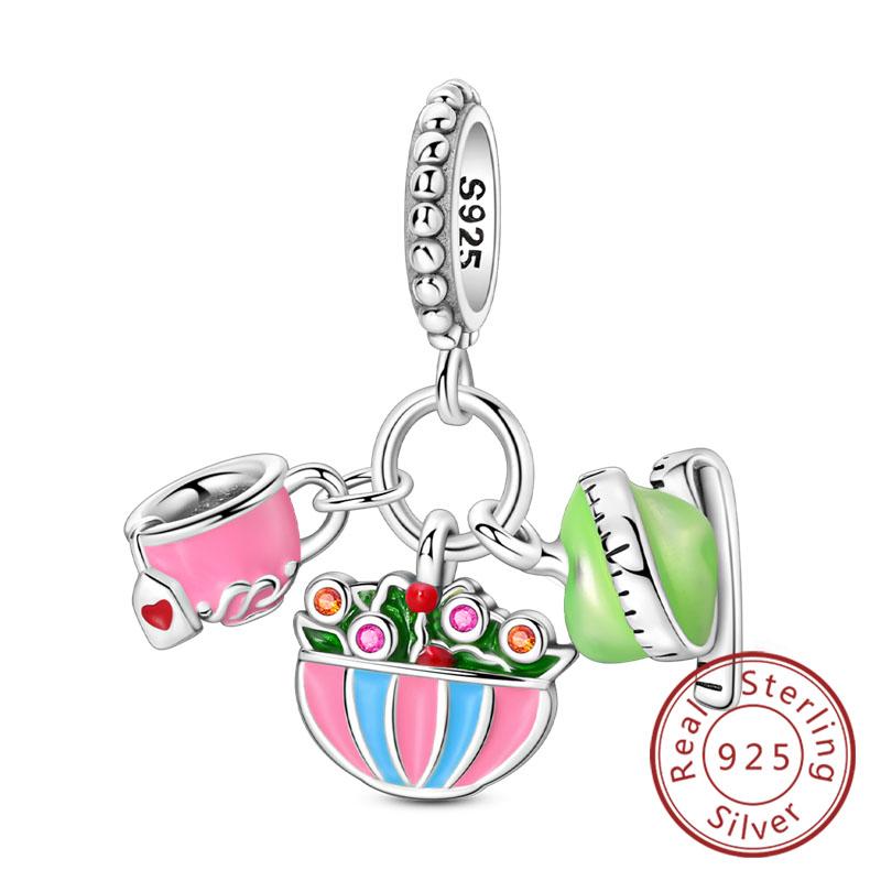 New Original Copper Charms Beads Pendant Owl Bow Round Simple Zircon Beads For Women Fine Jewelry Making