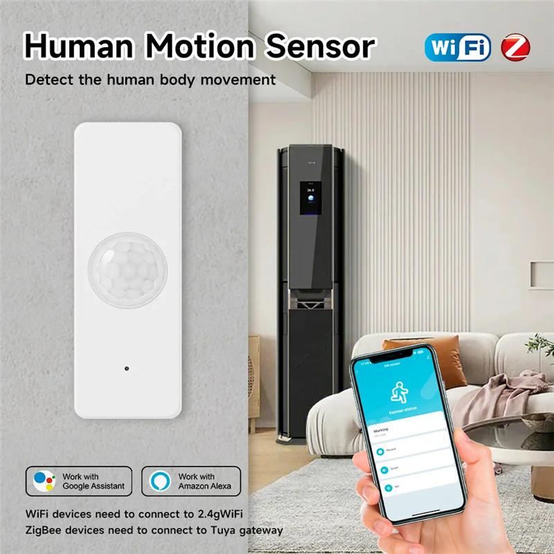 Zigbee/WIFI Tuya Human Presence Detector,Luminance/Distance Detection, Smart PIR Motion Sensor APP Control Security Protection For Alexa Google Home