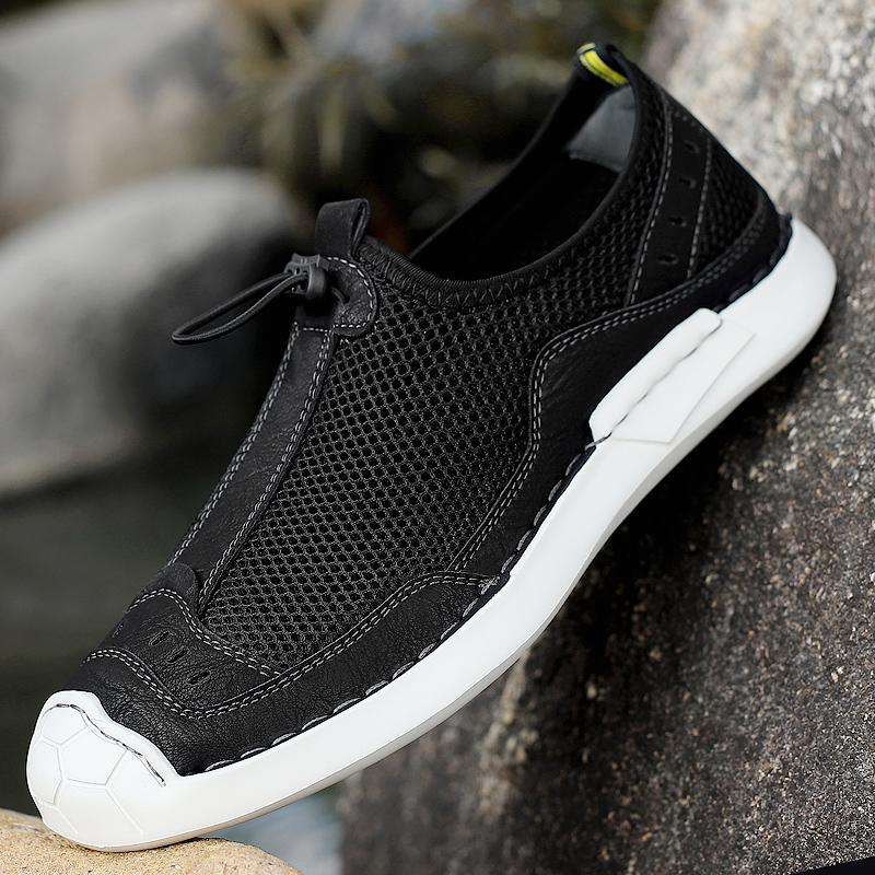 

Новые летние мужские кроссовки из коровьей кожи, повседневные, модные, дышащие, сетчатые, брендовые, мужские, легкие, для альпинизма 44