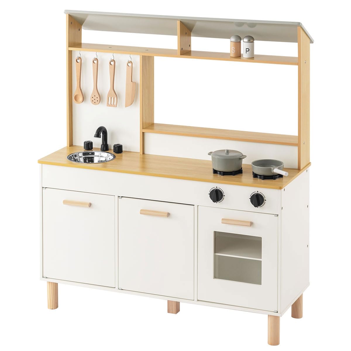 

Bon Furniture Деревянный Игровой Реверсивный Дизайн Магазина с Образовательным Игровым Подарком для Белой и Натуральной Кухни, Посуда, Игрушка, Игра, Дети,