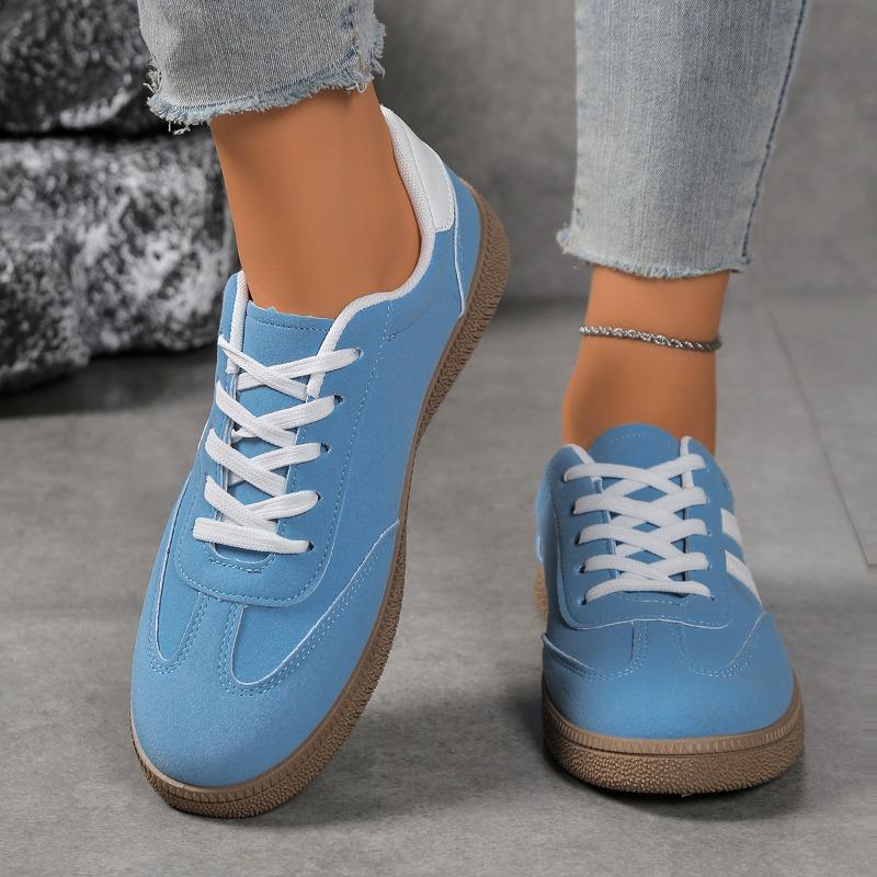 New Large-sized De Xun Shoes Round-toed Lace-up Sports Shoes Retro Flat Casual Women's Shoes