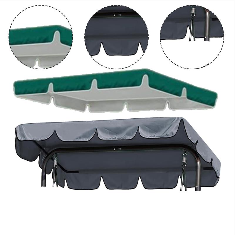 420D Swing Chair Canopy Outdoor Courtyard Garden Chair Top Shading Cloth 210x145x18CM Green Gray Oxford Cloth Top Rain Cover colore grigio