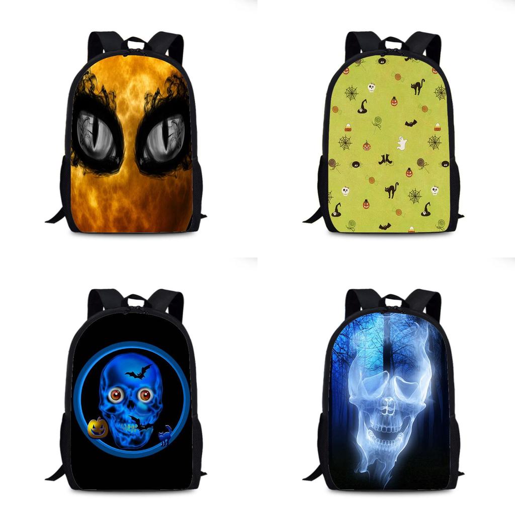Halloween Fledermaus Kürbis Rucksack Aus Nylonmaterial Für Den Täglichen Gebrauch Und Street Style