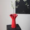 Ceramic Vase Geometric Fold Pattern Red Flower Vase Floral Arrangement Accessories Terrarium Home Decoration Accessories