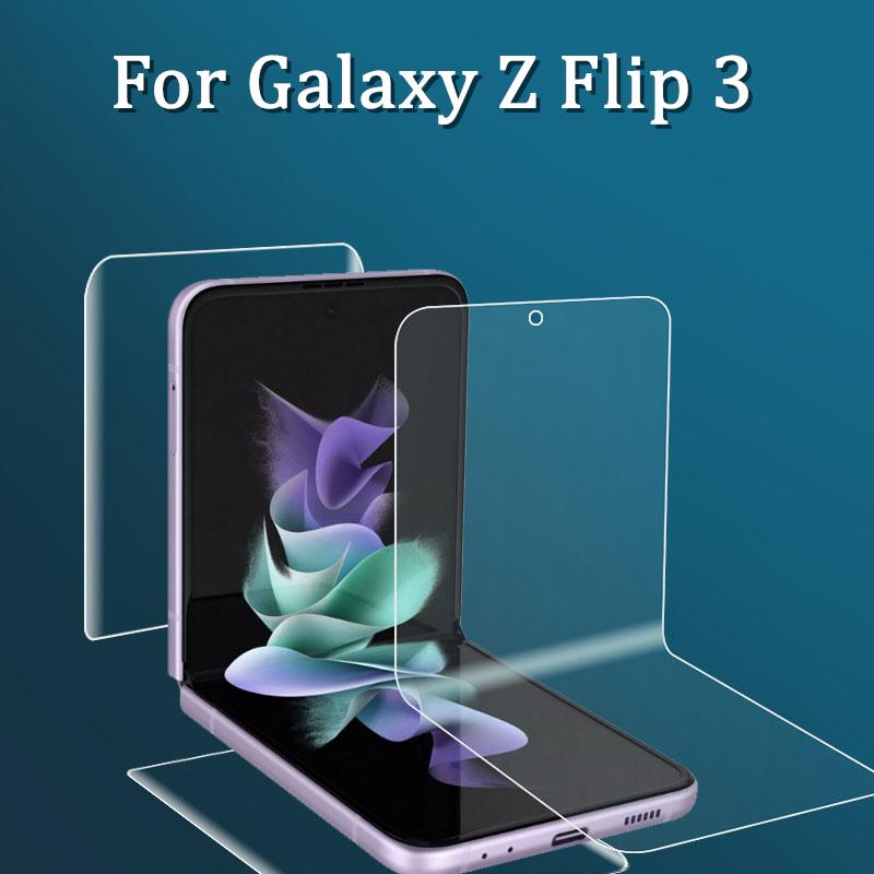 3 In1 Protective Film Galaxy Z Flip3 Front Back Side Screen Protector