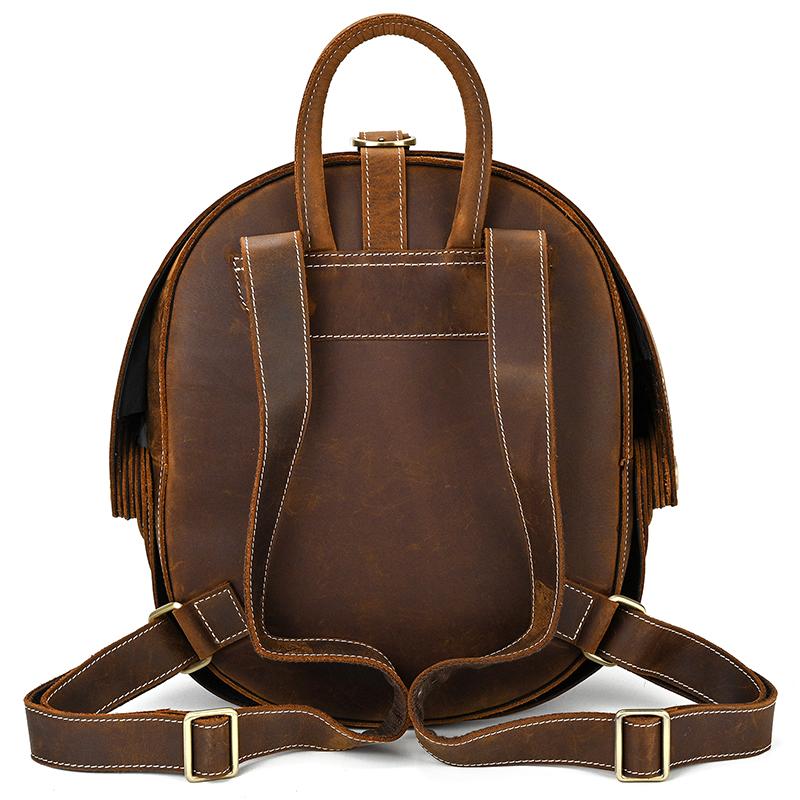 Handmade vintage leather backpack unique design beetles style bagpacks men women unisex fashion backpacks 2026 summer new