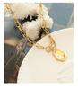 Gold Plated Titanium Steel Double Layer Irregular Pendant Necklace - European & American Hip Hop Style Clavicle Chain