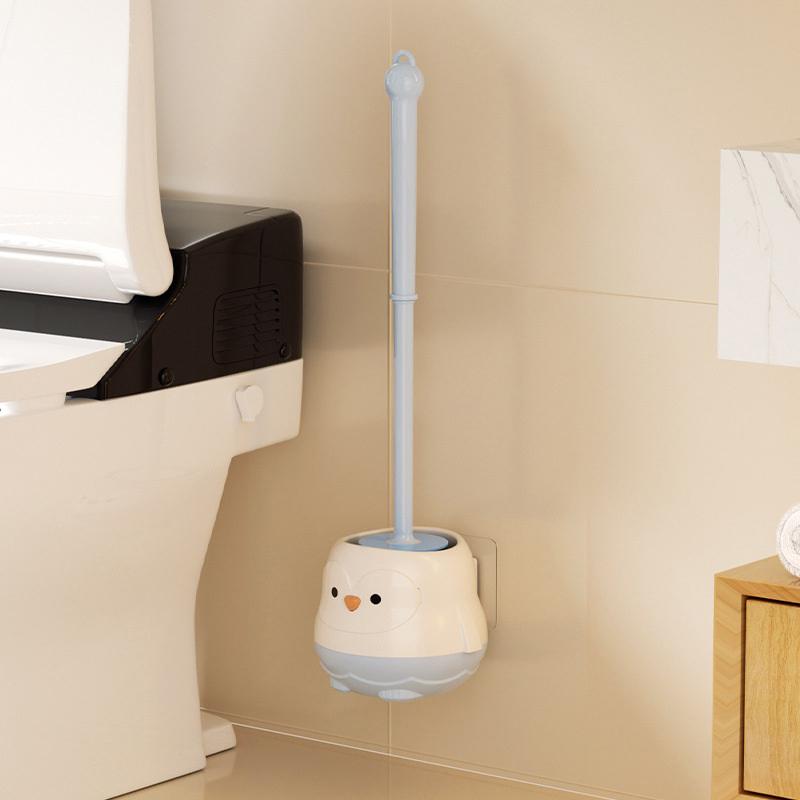 Cartoon Penguin Toilet Cleaning Brush – Detachable & Space-Saving Bathroom Accessory