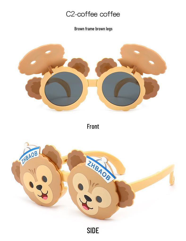 Children's Polarized Flip-Up Monkey Sunglasses with UV Protection