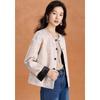 Ke Bei Er Women's New Chinese Style Jacquard Reversible PU Jacket