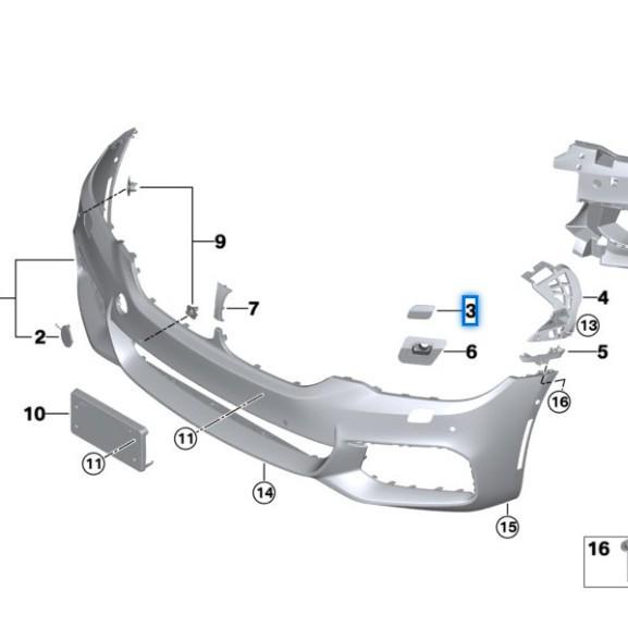BMW 5 Series G30 Front Bumper Washer Cover (51118069077/51118069078)