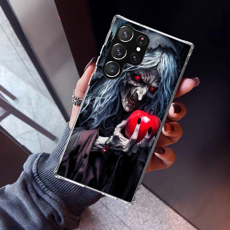 Halloween Moon Witch Horror Phone Case For Samsung Galaxy S23 S24 S25 Edge S26 Ultra S22 + S21 Plus S20 FE Cover Silicone Print