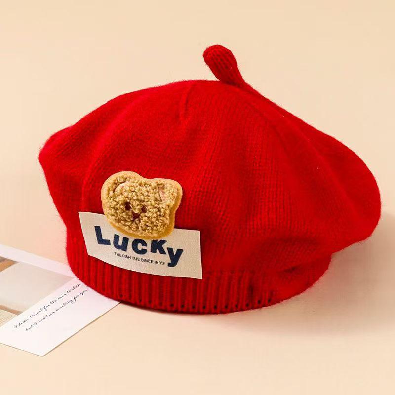 Infant Spring & Autumn Wool Beret - Cute Flower Knit Hat for Boys & Girls