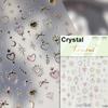 5D Love White English Letter Silver Jelly Nail Art Sticker Line Geometric Pattern Shape Romantic Delicate Manicure Decals