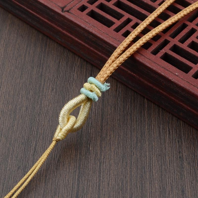 Hand-Woven Ruyi Knot Lanyard Necklace with Jade and Crystal Pendants