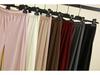 Women's Plus Size Fleece-Lined Ribbed Leggings for Autumn & Winter - Thickened Wide-Leg Casual Home Pants