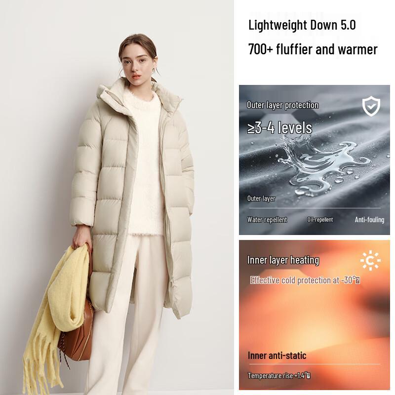 Semir Chen Duling Collection 90% Duck Down Long Hooded Winter Jacket
