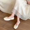 Fashion Temperament French with Skirt Square Head Shallow Mouth Flat Sole Single Shoes Women's Summer 2025 New Versatile Mary Jane Shoes