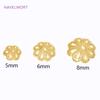5mm 6mm 8mm Flower Caps 18K Gold Plated Brass Bead Caps,Flower Bead Caps For Jewelry Making,DIY Beading Jewelry Accessories