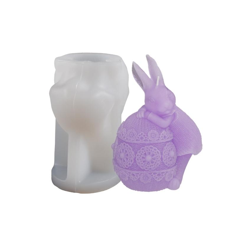 Candle Mold Aromatherapy Candle Mold 3D Bouncing Rabbit Plaster Epoxy Mold for DIY Crafts Soap Present Candle Making
