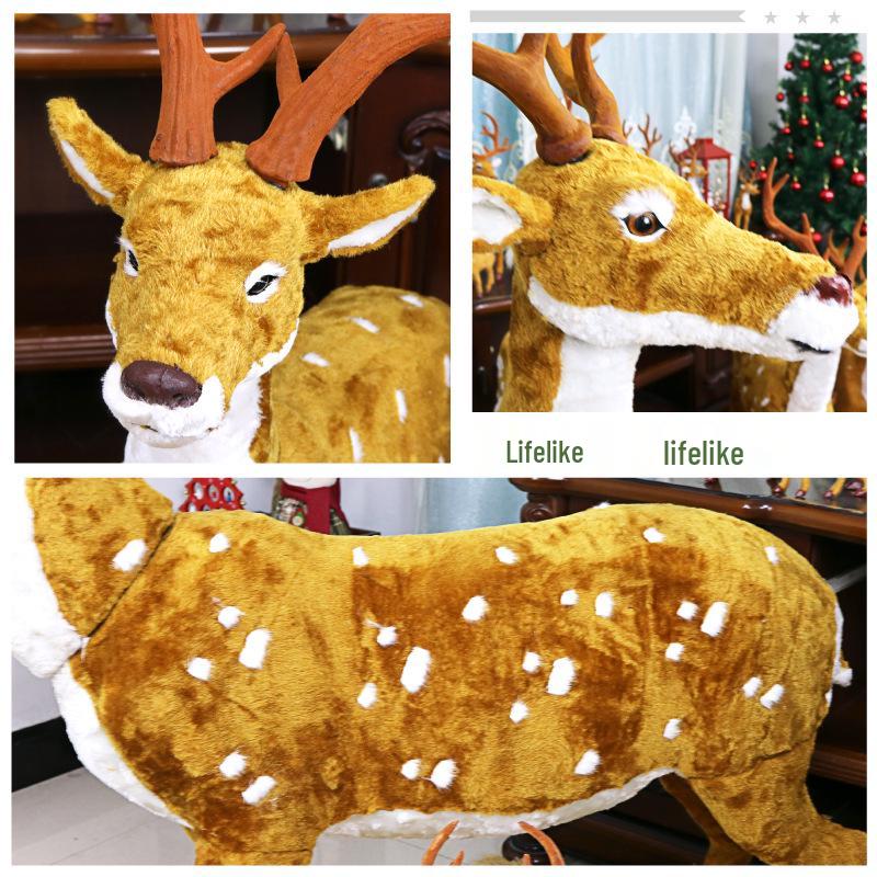 Christmas Reindeer Plush Ornament Set for Window and Tree Decorating