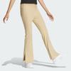 Adidas Womens Fustl Pants Solid Color Split Hem Flared Knit Sports Pants Women Pants Light-Khaki IZ0599