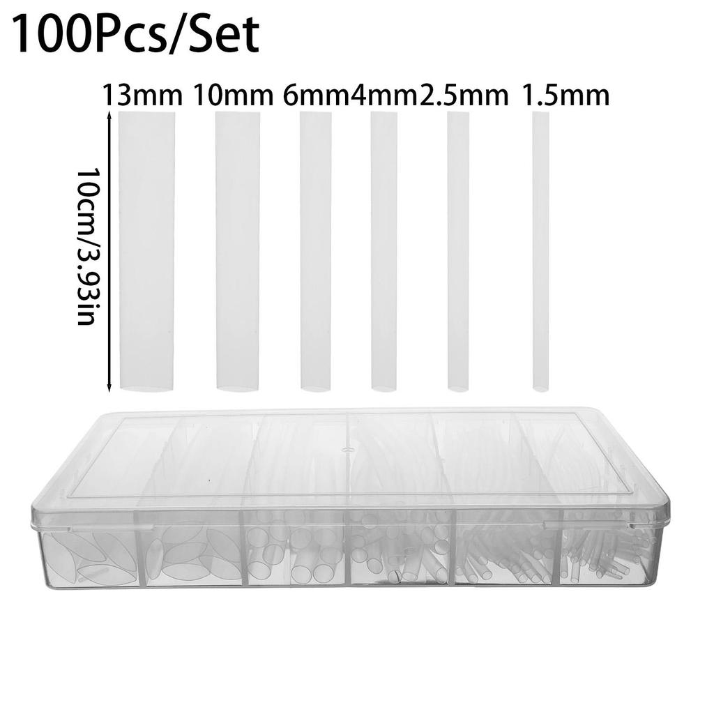 100/300pcs Transparent Heat Shrinkable Tube 2:1 Insulation Cable Sleeves Tubes Flam Retardant Wire Wrap Protection Covers