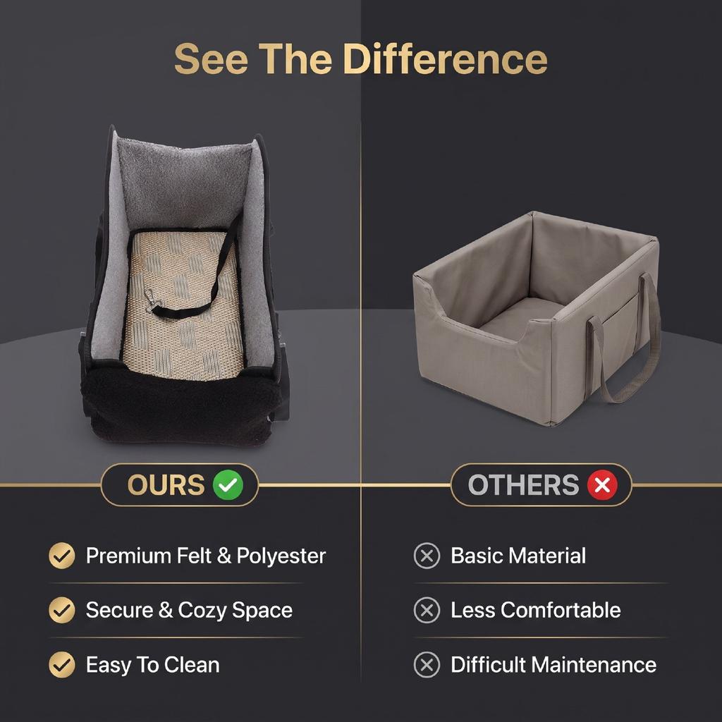 Center Console Dog Car Seat Multipurpose Comfortable Small Dog Pet Car Seat for Puppy Cats
