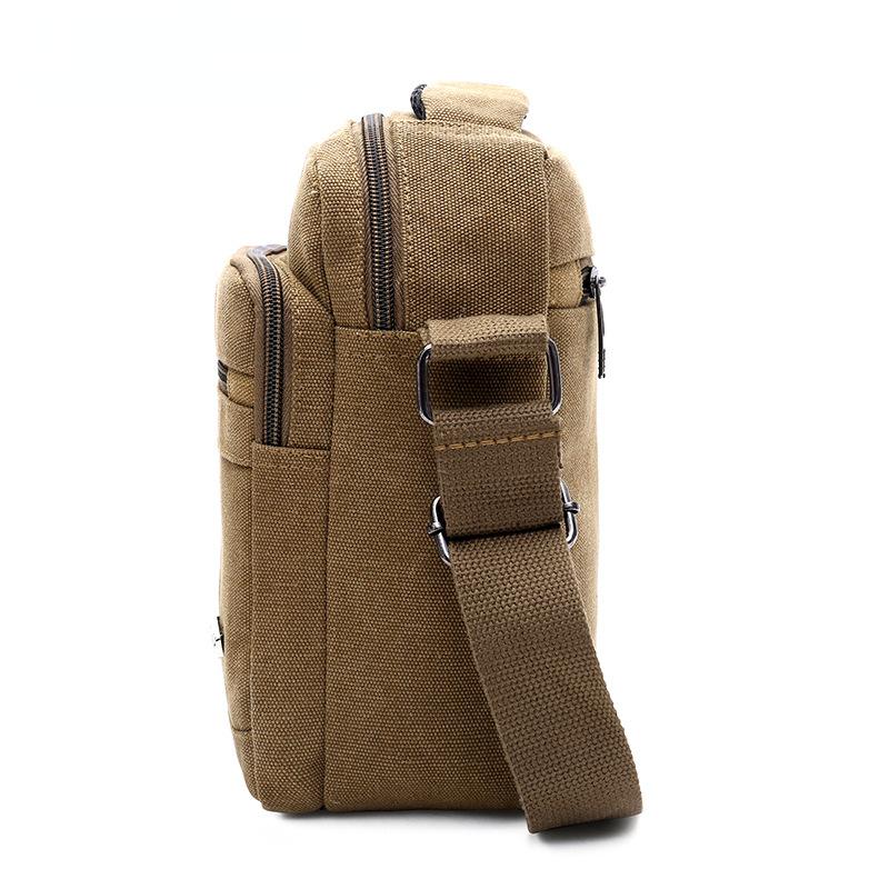 Borsa a Spalla in Tela da Uomo Nuova Borsa Messenger in Tela Stile Coreano Tempo Libero All'Aperto Viaggio Portatile Borsa a Spalla Portafoglio Borsetta