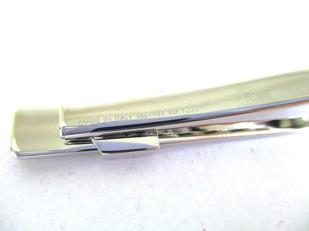 Authentic LOUIS VUITTON Silver Steel LV Motif Necktie Pin Tie Clip #a108  Refurbished