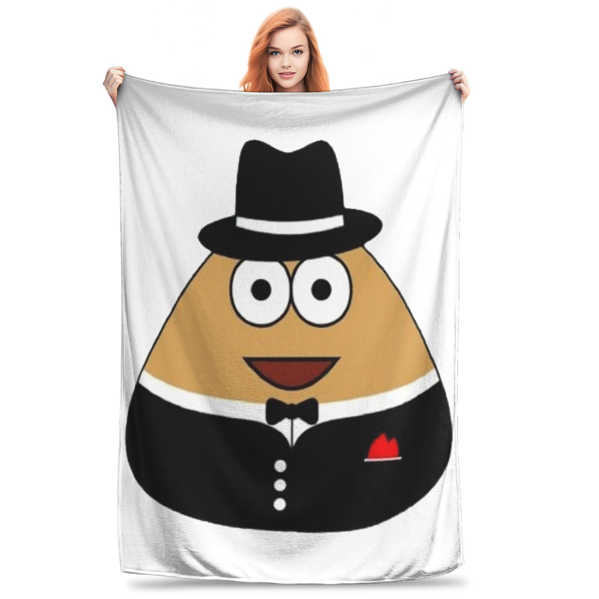 

My Pet Alien Pou Cute Cartoon Blankets Portable Flannel Sofa Throw Blanket for Couch Bedding Outdoor Throws Bedspread Quilt 75x90cm
