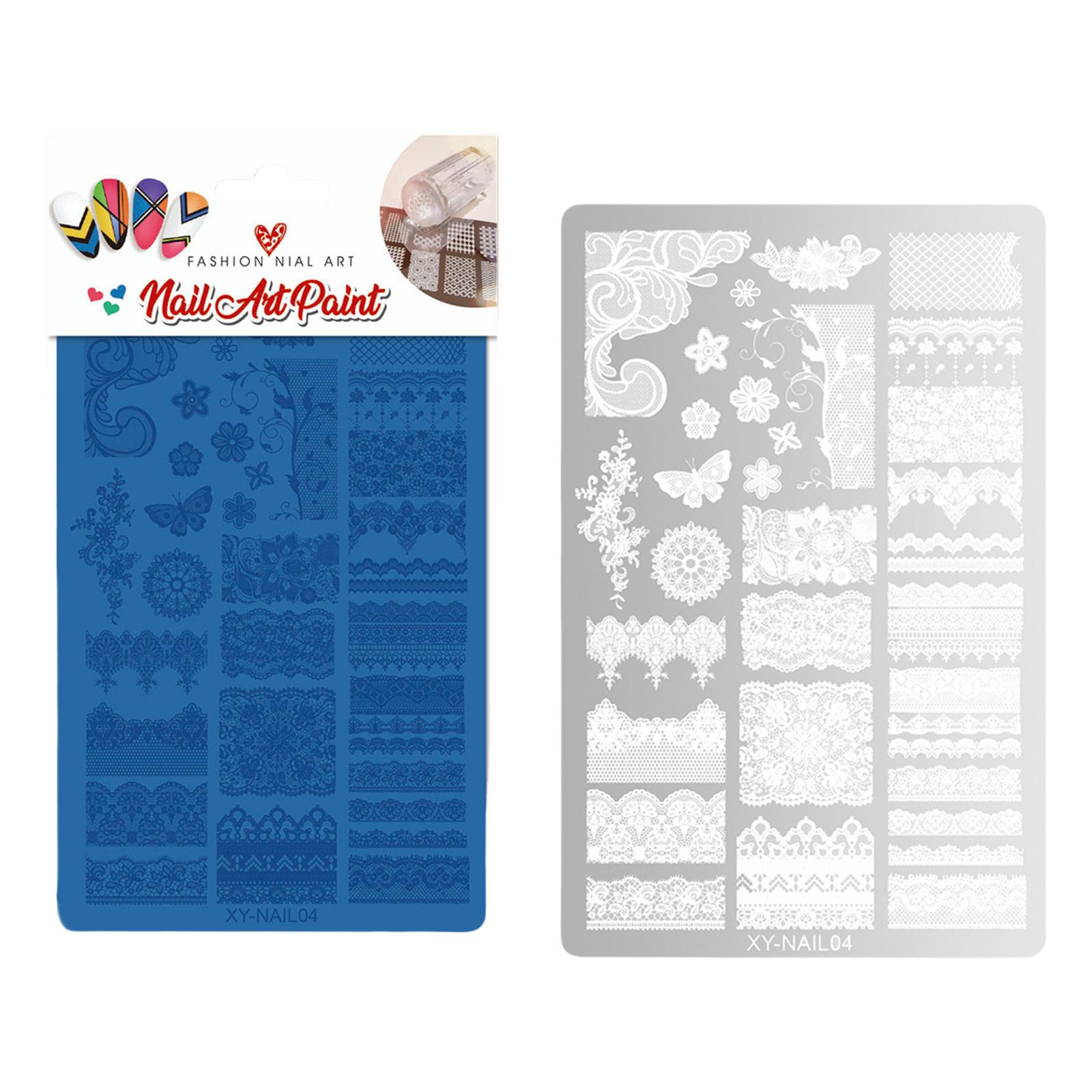 

Nail Stamping Plates Butterfly Nail Template Flowers Nail Stencil Stamp Decoration Nail Art Tool for Nail Salon 4