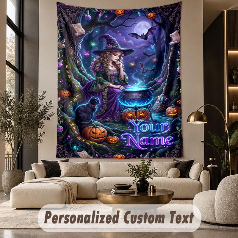 Witchcraft (112) Theme Custom Tapestry Personalized Custom Name Text Wall Hanging Tapestry Home Decor Background Cloth