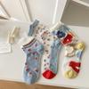 Křišťálové hedvábné ponožky Dámské Letní Ultratenké Průhledné Nylonové Dlouhé Ponožky Květinová Výšivka Japonské Kawaii Roztomilé Síťované Krajkové Ponožky