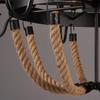 American countryside retro chandelier attic candle hemp rope lamp rope bar coffee forged iron home decoration lighting fixture