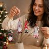 Christmas Wooden Hanging Ornaments Set with Faceless Dolls for Christmas Tree Decoration